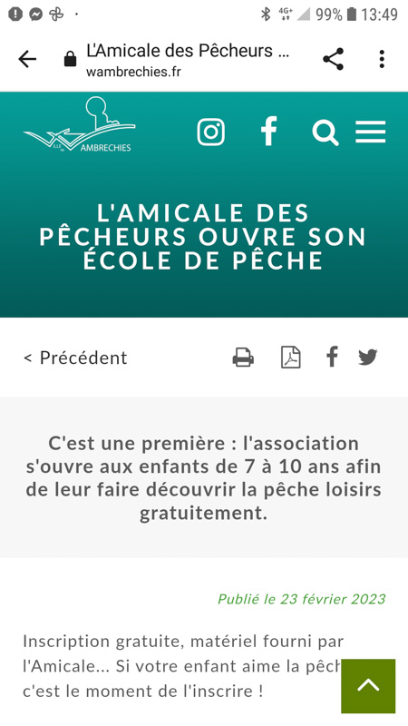 Annonce sur le site de Wambrechies (www.wambrechies.fr/actualites)