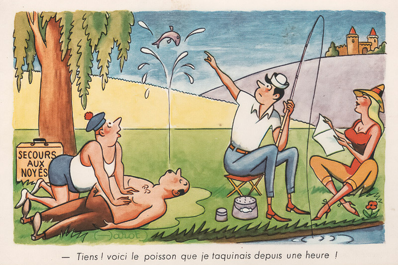Carte humoristique sur le thème de la pêche